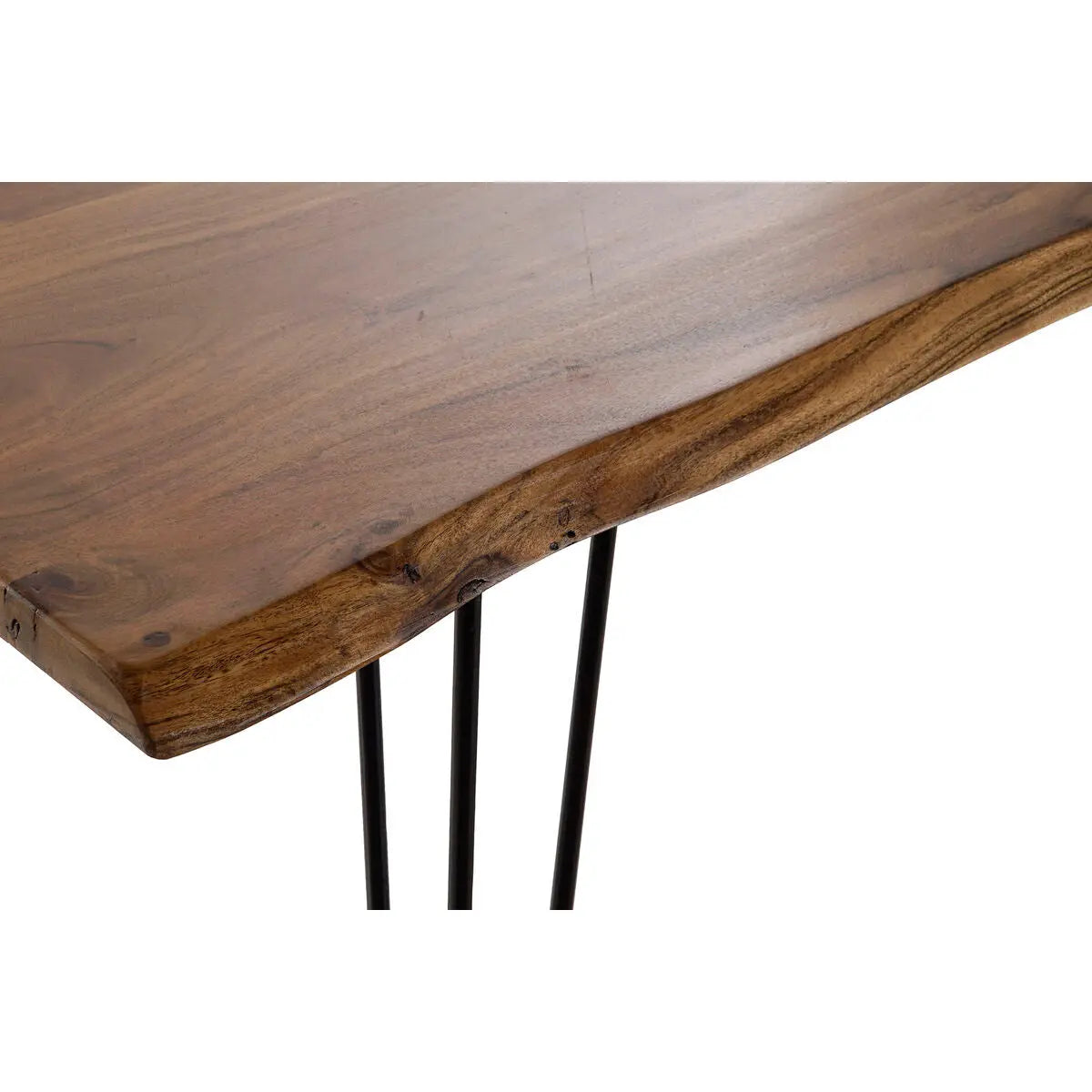 Table de Salle à Manger DKD Home Decor 180 x 87 x 76 cm Noir Métal Marron Bois d'acacia Bigbuy