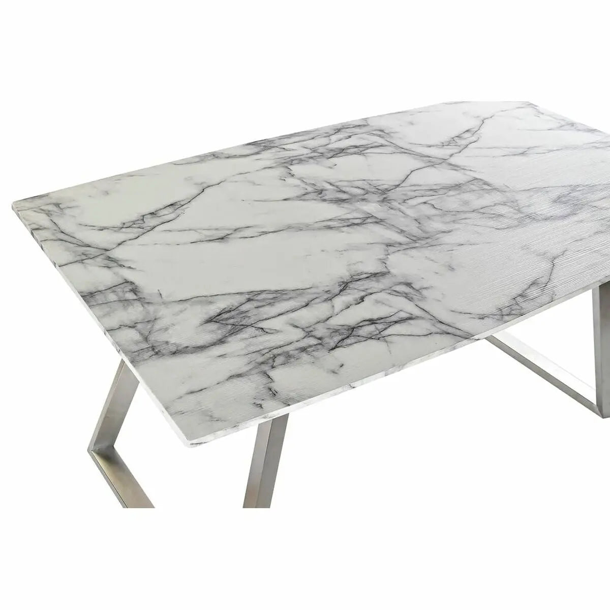 Table de Salle à Manger DKD Home Decor Acier Blanc 160 x 90 x 76 cm Bois MDF Bigbuy
