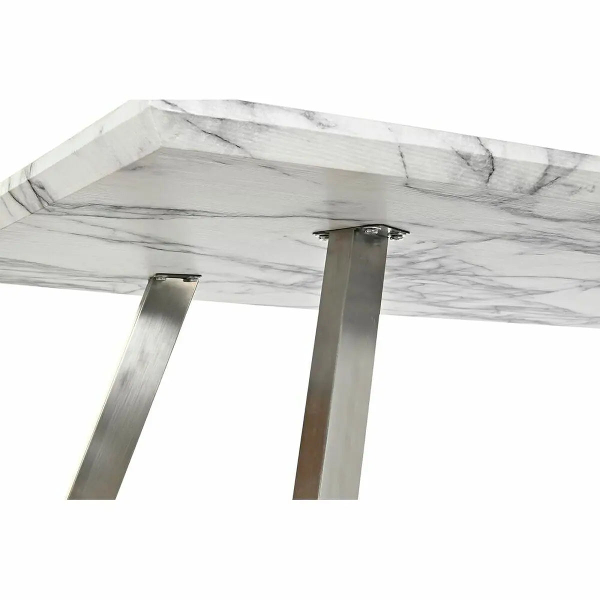 Table de Salle à Manger DKD Home Decor Acier Blanc 160 x 90 x 76 cm Bois MDF Bigbuy
