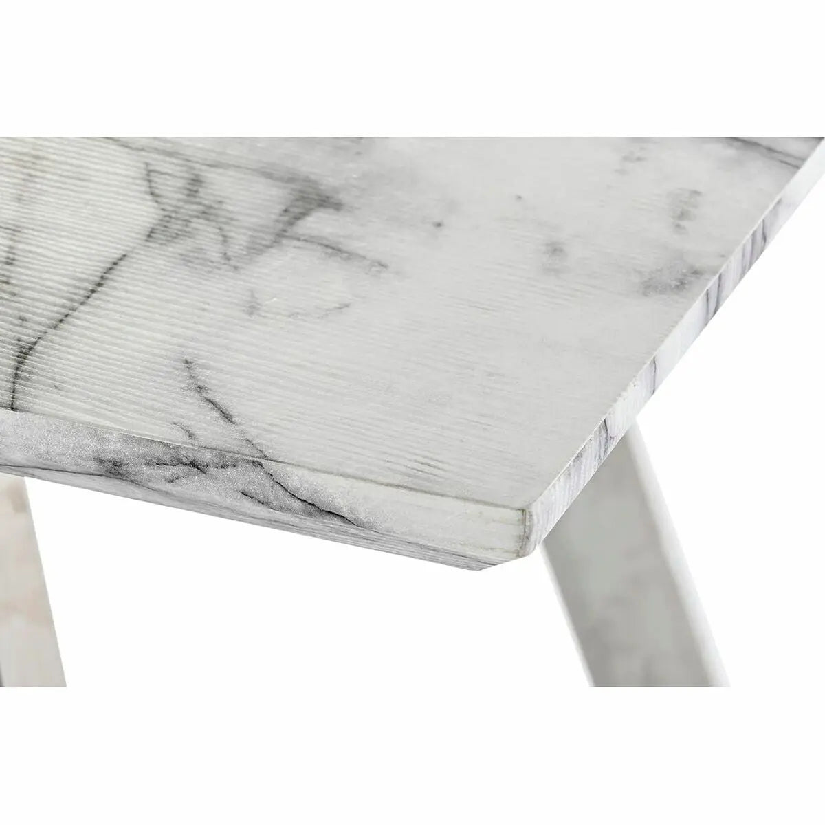 Table de Salle à Manger DKD Home Decor Acier Blanc 160 x 90 x 76 cm Bois MDF Bigbuy