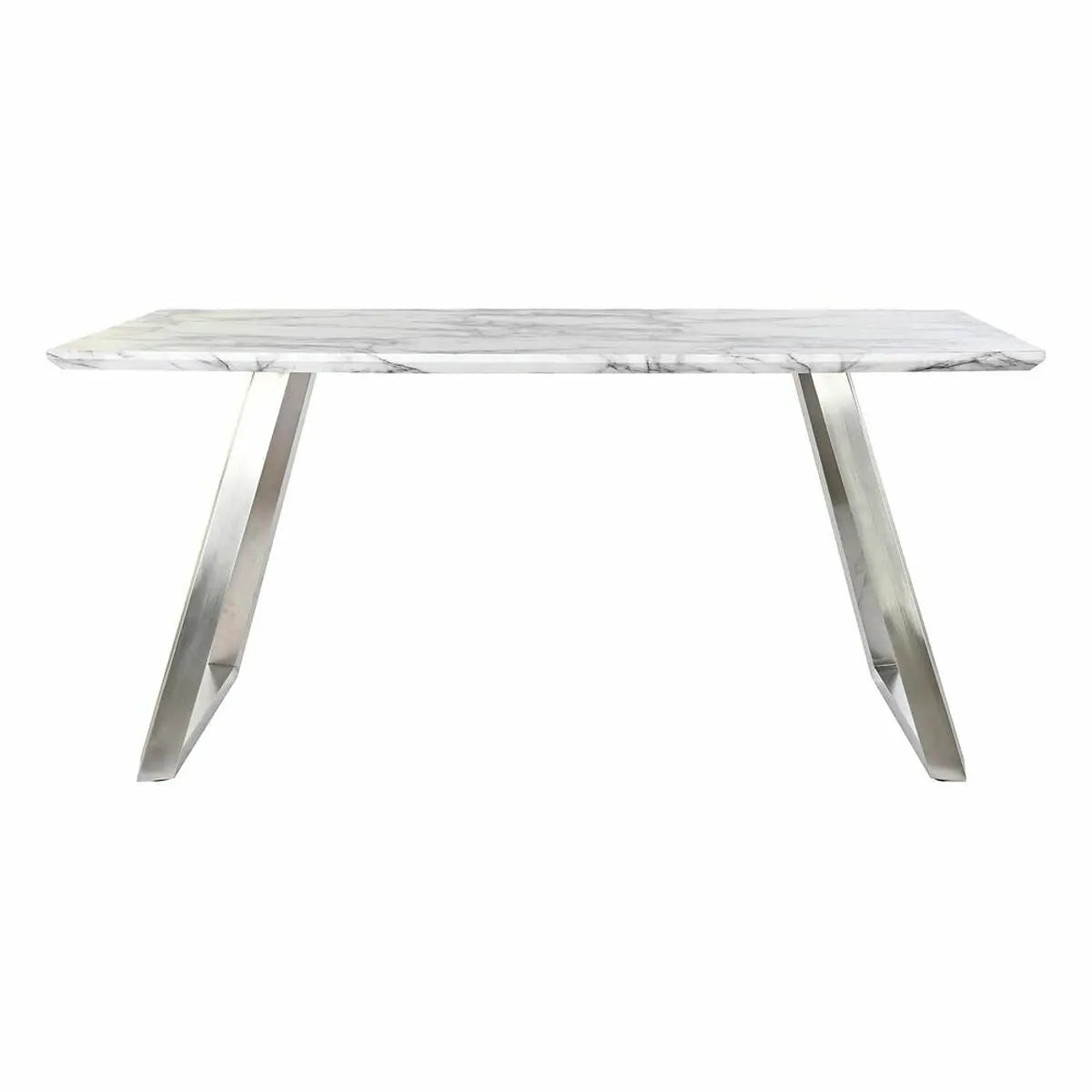 Table de Salle à Manger DKD Home Decor Acier Blanc 160 x 90 x 76 cm Bois MDF Bigbuy