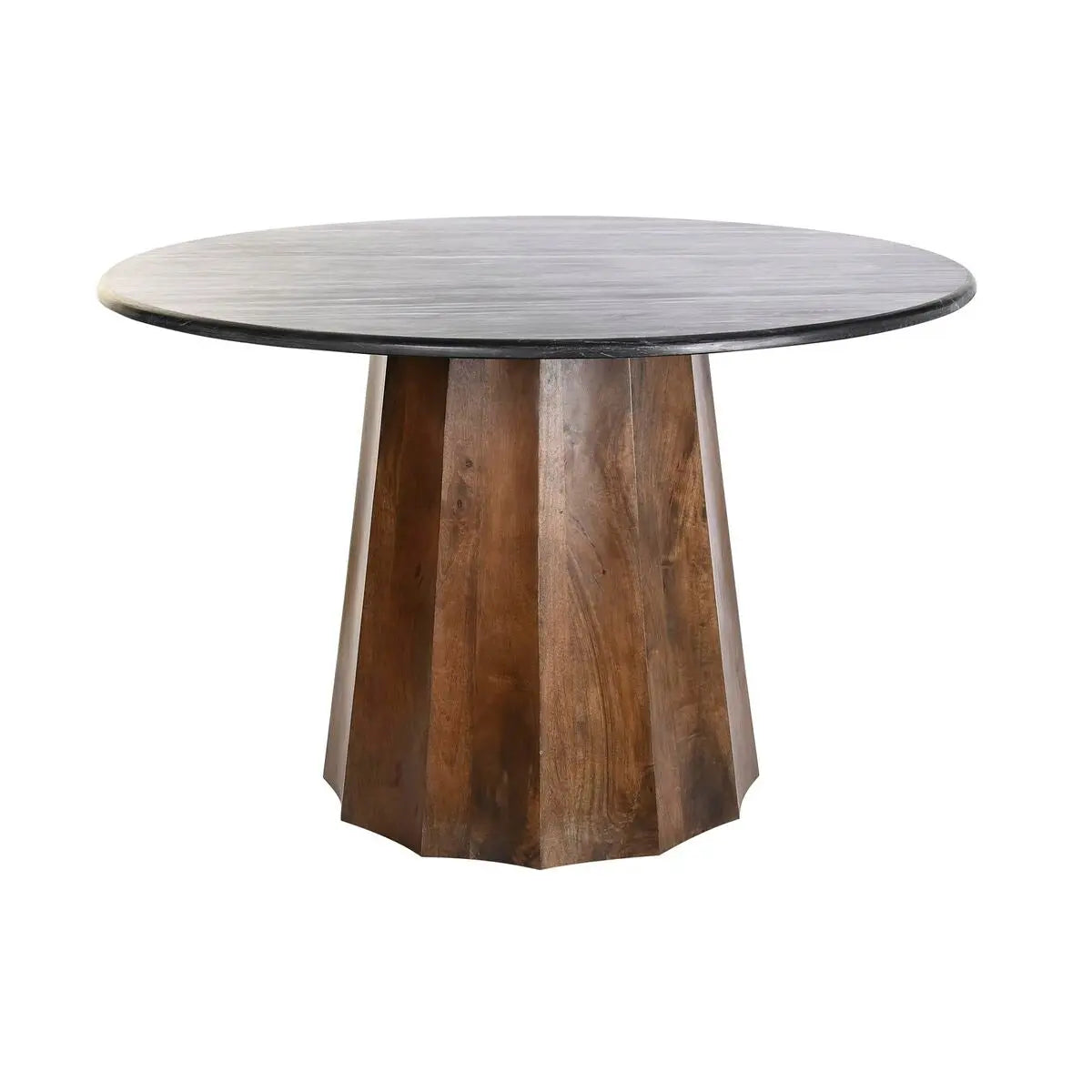 Table de Salle à Manger DKD Home Decor Noir Marron Marbre Bois de manguier 120 x 120 x 76 cm Bigbuy