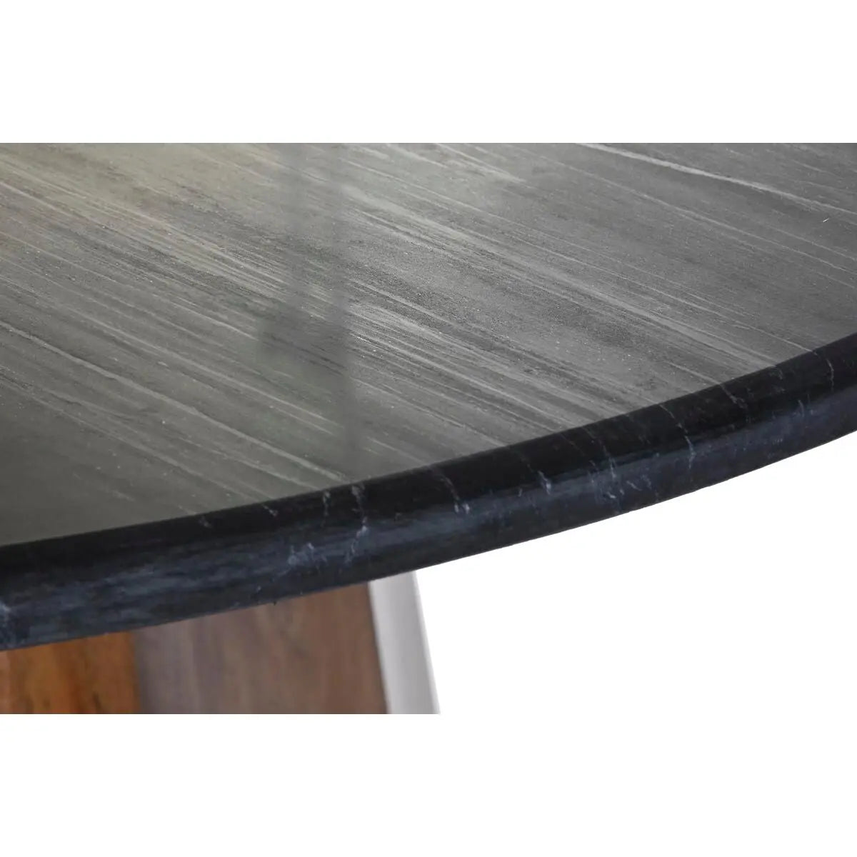 Table de Salle à Manger DKD Home Decor Noir Marron Marbre Bois de manguier 120 x 120 x 76 cm Bigbuy