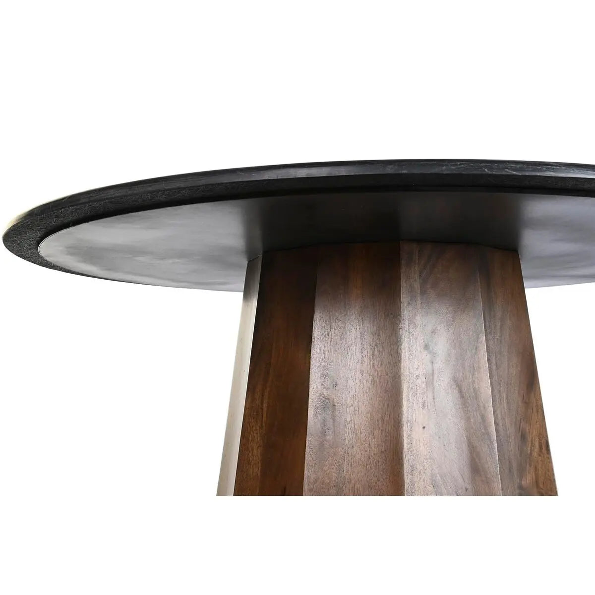 Table de Salle à Manger DKD Home Decor Noir Marron Marbre Bois de manguier 120 x 120 x 76 cm Bigbuy
