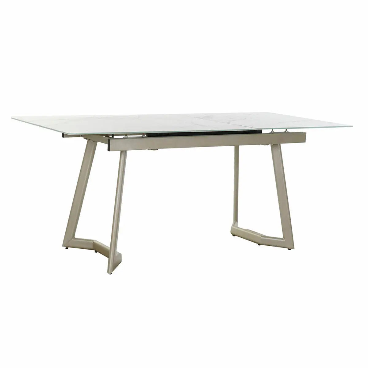 Table de Salle à Manger DKD Home Decor Verre Doré Métal Blanc (140 x 80 x 76 cm) Bigbuy