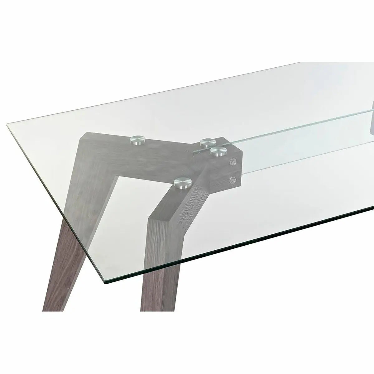 Table de Salle à Manger DKD Home Decor Verre Gris Transparent Bois MDF (160 x 90 x 75 cm) Bigbuy