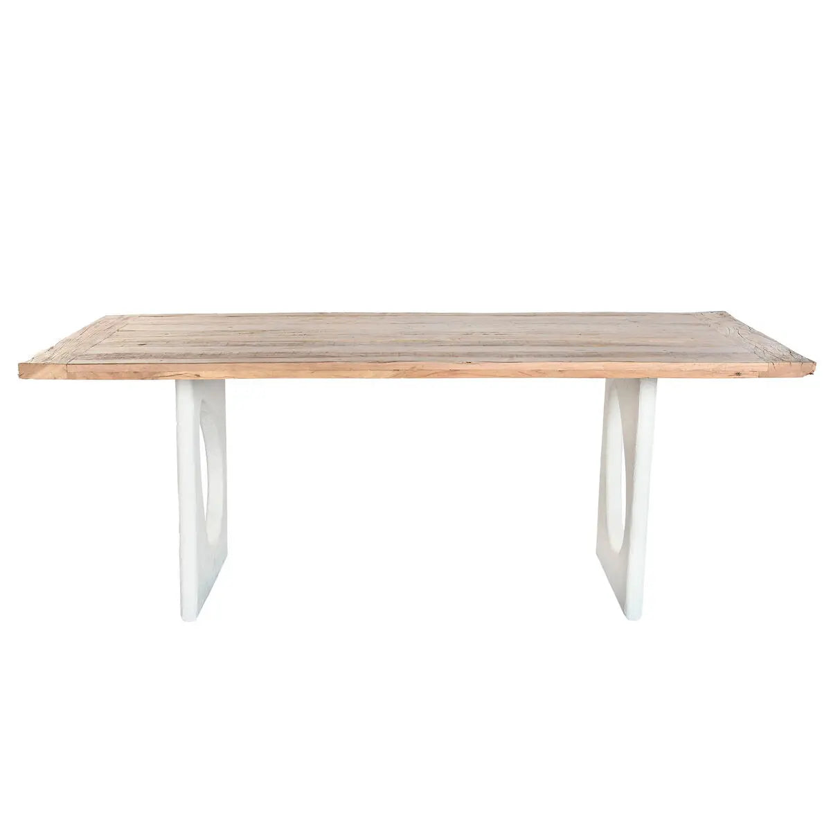 Table de Salle à Manger Home ESPRIT Blanc Naturel Bois Recyclé Bois de manguier 200 x 100 x 77 cm 200,5 x 100,5 x 77 cm Bigbuy