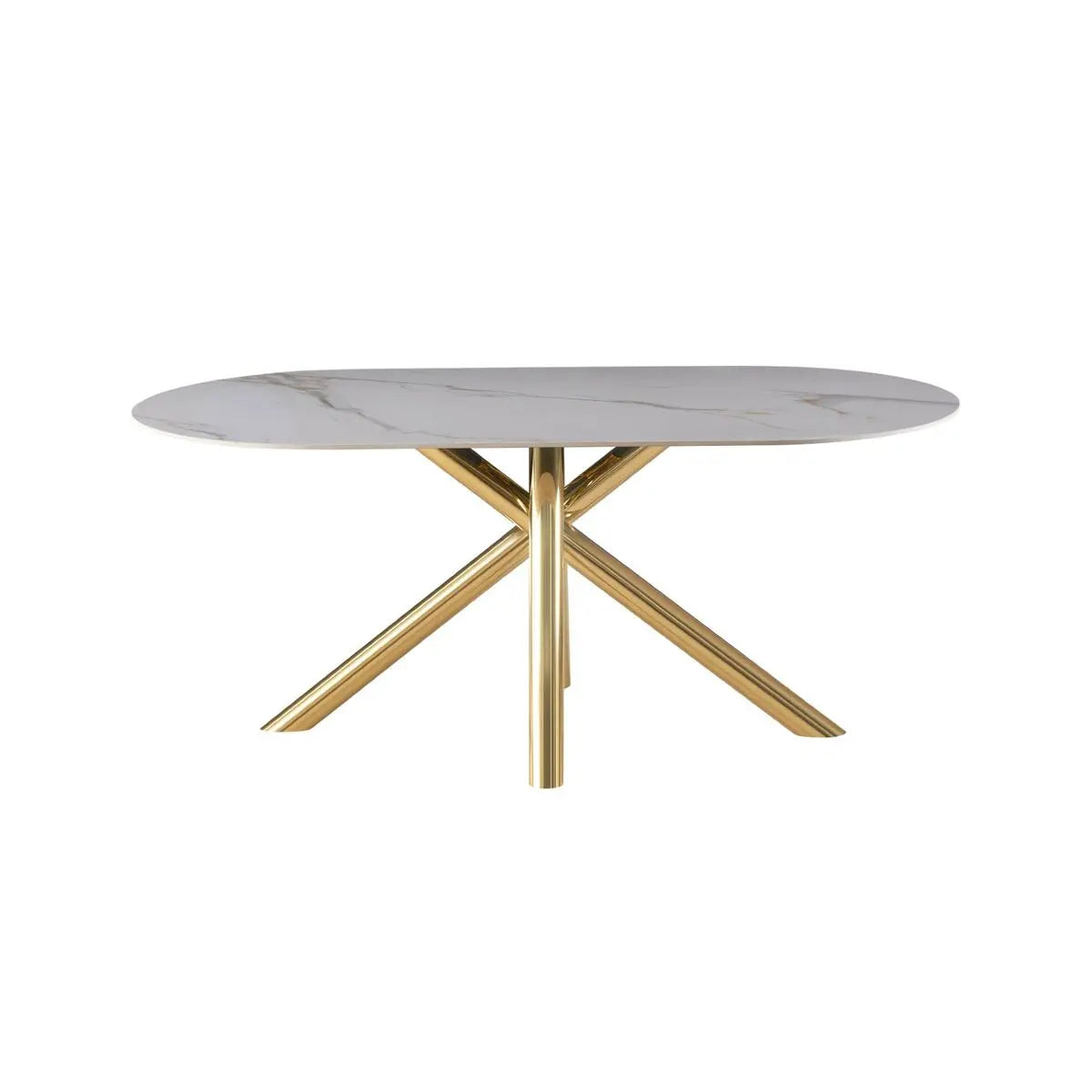 Table de Salle à Manger Home ESPRIT Doré Métal Céramique 180 x 90 x 75 cm Mamm
