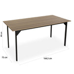 Table de Salle à Manger Versa Collins Métal Mélamine Bois MDF 75 x 80 x 164,5 cm Bigbuy