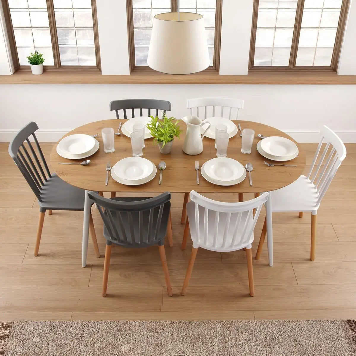Table de Salle à Manger Versa DOINYO  Blanc Métal Bois MDF 80 x 75 x 160 cm Bigbuy