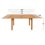 Table extensible Aktive 200 x 74 x 100 cm Bois d'acacia Bigbuy
