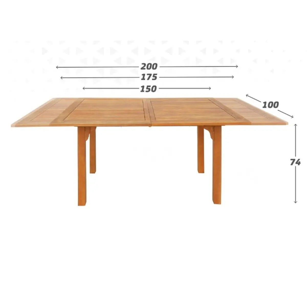 Table extensible Aktive 200 x 74 x 100 cm Bois d'acacia Bigbuy