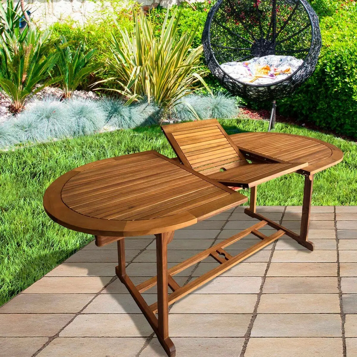Table extensible Aktive 200 x 74 x 90 cm Bois d'acacia Bigbuy
