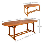 Table extensible Aktive 200 x 74 x 90 cm Bois d'acacia Bigbuy