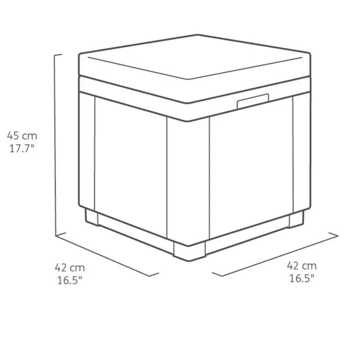 Table-pouf de jardin Keter - ALLIBERT by KETER - Cube avec coussin - Gris graphite - 47,1 L Octopia