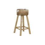 Tabouret DKD Home Decor Naturel Bois Marron Cuir Blanc (42 x 42 x 77 cm) Mamm
