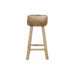 Tabouret DKD Home Decor Naturel Bois Marron Cuir Blanc (42 x 42 x 77 cm) Mamm