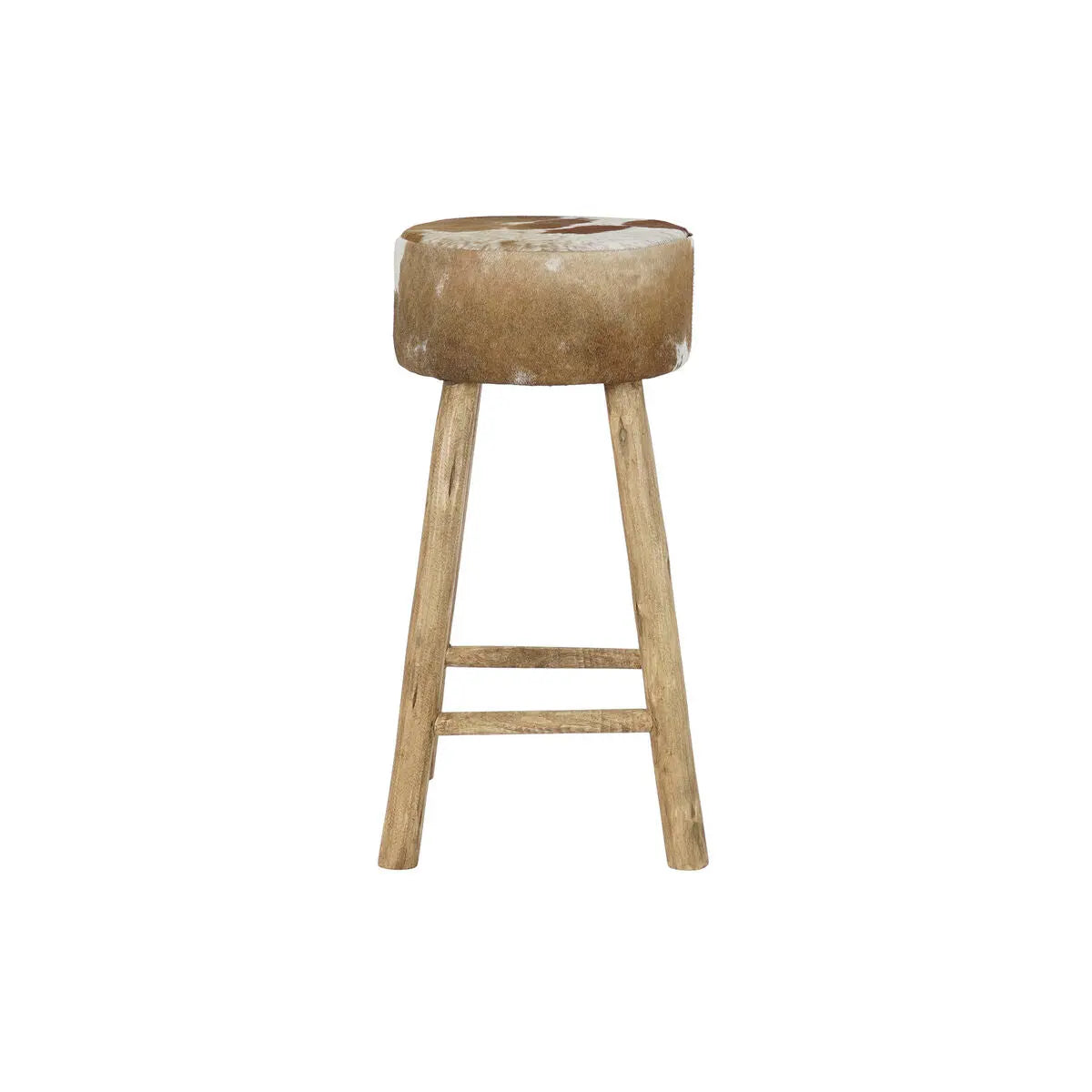 Tabouret DKD Home Decor Naturel Bois Marron Cuir Blanc (42 x 42 x 77 cm) Mamm