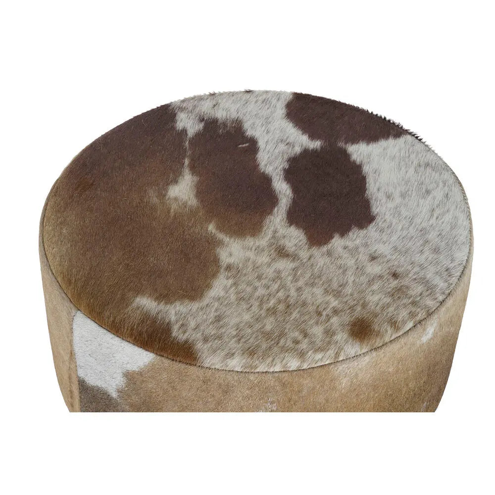 Tabouret DKD Home Decor Naturel Bois Marron Cuir Blanc (42 x 42 x 77 cm) Mamm