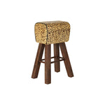 Tabouret DKD Home Decor Noir Bois Marron Cuir (43 x 35 x 75 cm) Mamm