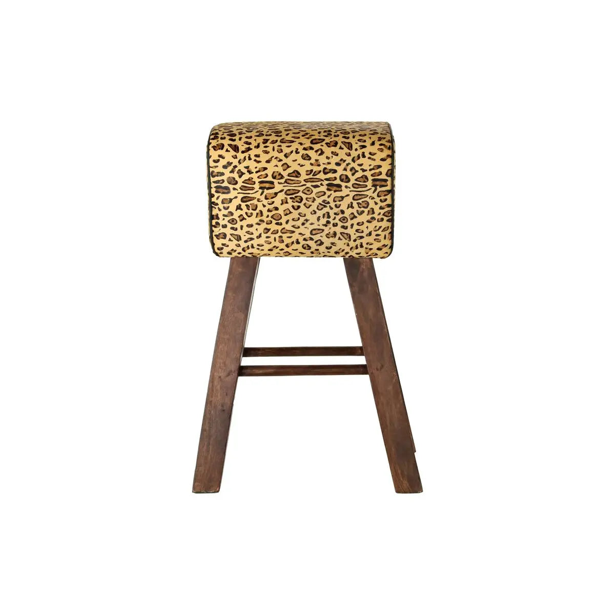 Tabouret DKD Home Decor Noir Bois Marron Cuir (43 x 35 x 75 cm) Mamm