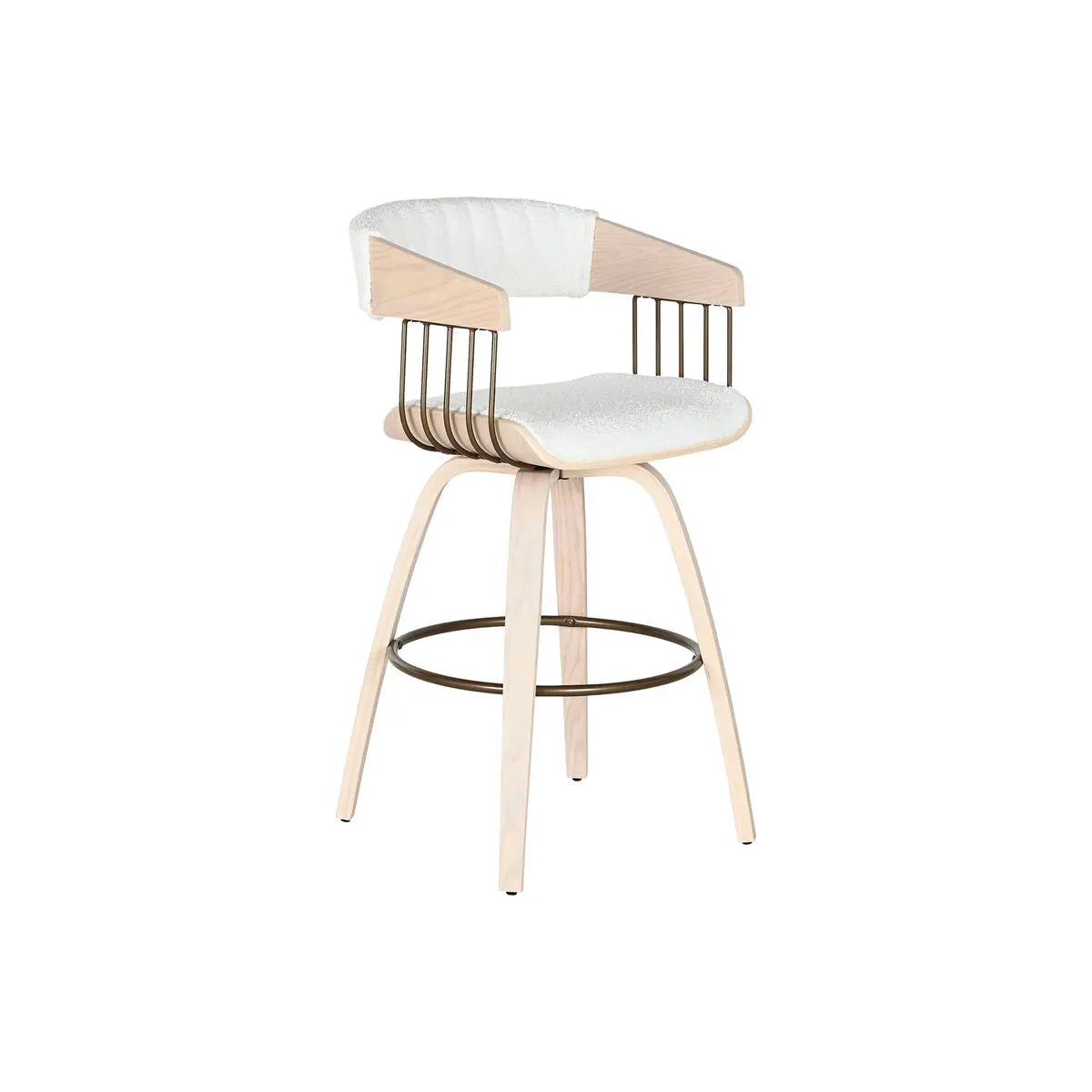 Tabouret Home ESPRIT Blanc Bois 51,5 x 47,5 x 94,5 cm Bigbuy
