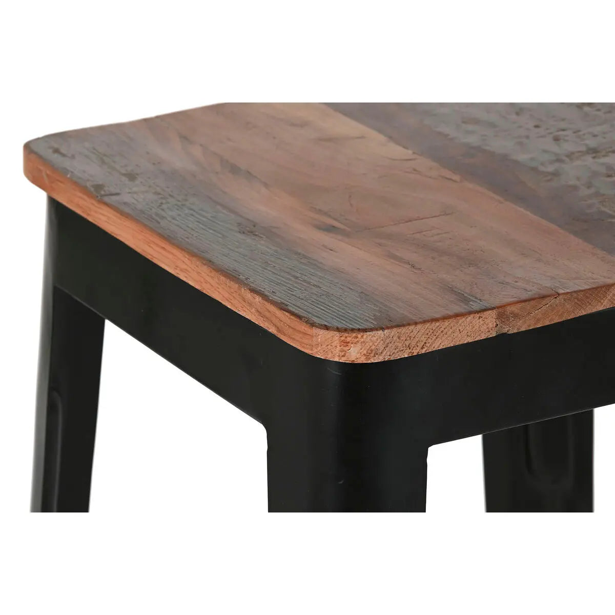 Tabouret Home ESPRIT Marron Noir Bois Métal 34 x 33 x 77 cm Mamm