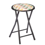 Tabouret Pliant Geometric Noir PVC Métal 30 x 30 x 45 cm (10 Unités) Bigbuy