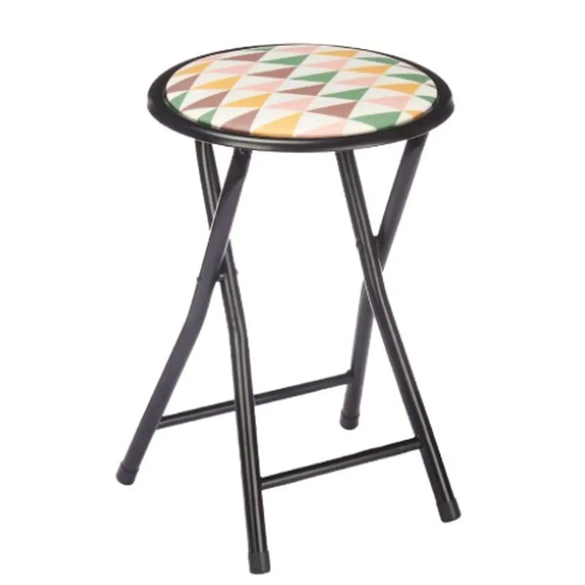 Tabouret Pliant Geometric Noir PVC Métal 30 x 30 x 45 cm (10 Unités) Bigbuy
