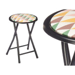 Tabouret Pliant Geometric Noir PVC Métal 30 x 30 x 45 cm (10 Unités) Bigbuy
