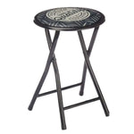 Tabouret Pliant Quality Noir Gris PVC Métal 30 x 30 x 45 cm (10 Unités) Mamm
