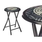 Tabouret Pliant Quality Noir Gris PVC Métal 30 x 30 x 45 cm (10 Unités) Mamm