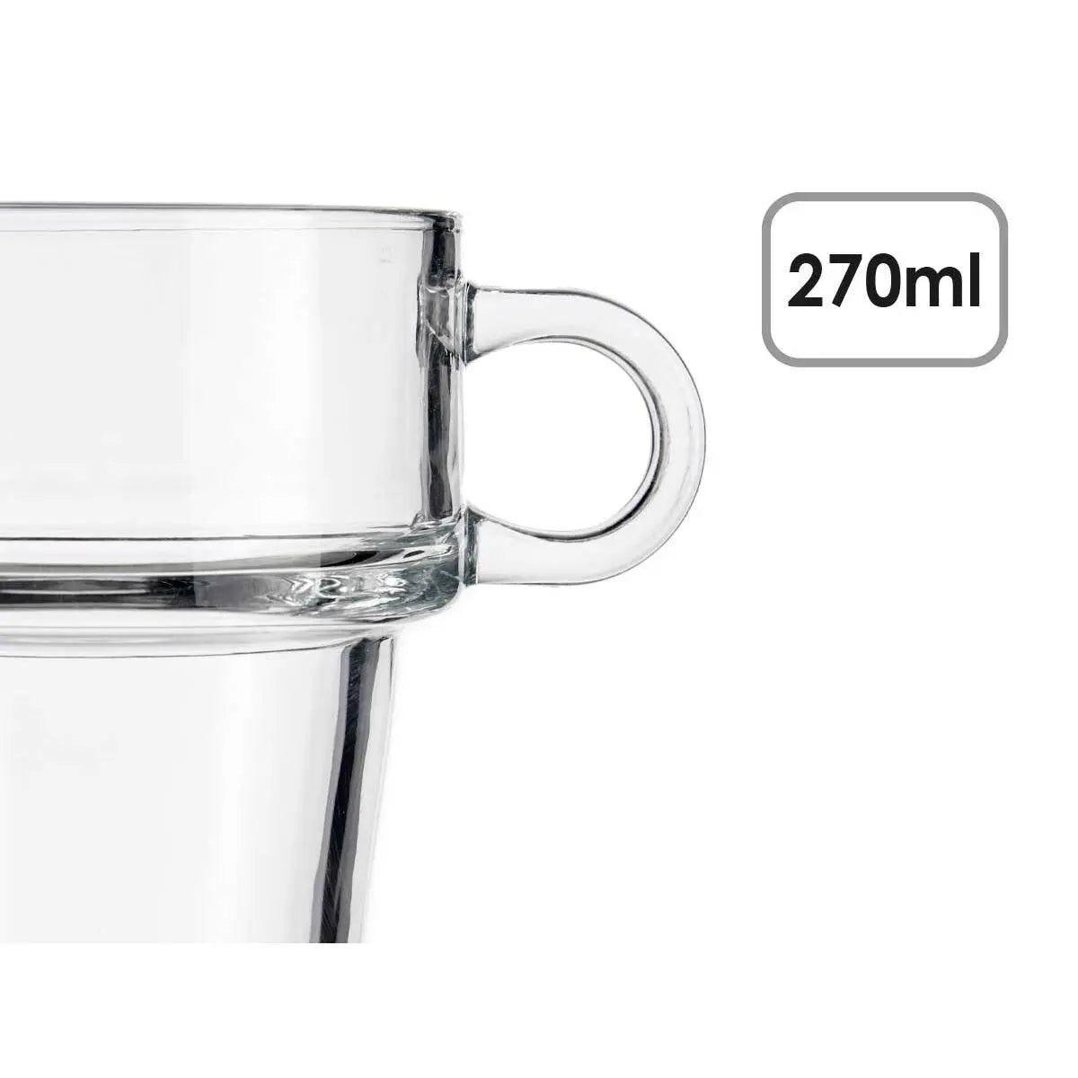 Tasse de café et de thé Vivalto Z908-9/BHA6 Transparent verre 270 ml (6 Unités) Mamm