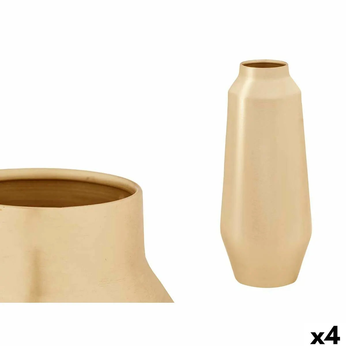 Vase GiftDecor 10216-SG Doré Fer 16 x 40 x 16 cm (4 Unités) Bigbuy