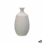 Vase Gris Céramique 21 x 39 x 21 cm (2 Unités) Rayures Bigbuy