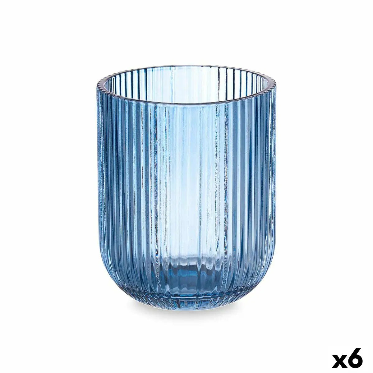 Verre Rayures Bleu Verre 270 ml (6 Unités) Mamm