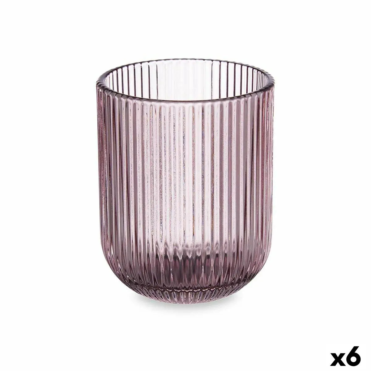 Verre Rayures Rose Verre 270 ml (6 Unités) Mamm