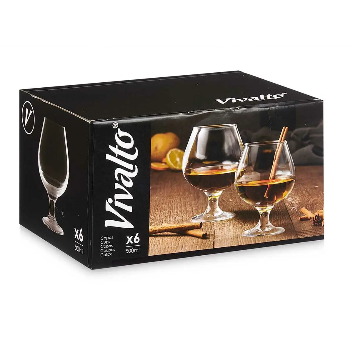 Verre Vivalto R3708/BHZ6 Transparent verre 500 ml 10 x 15 x 10 cm (6 Unités) Mamm