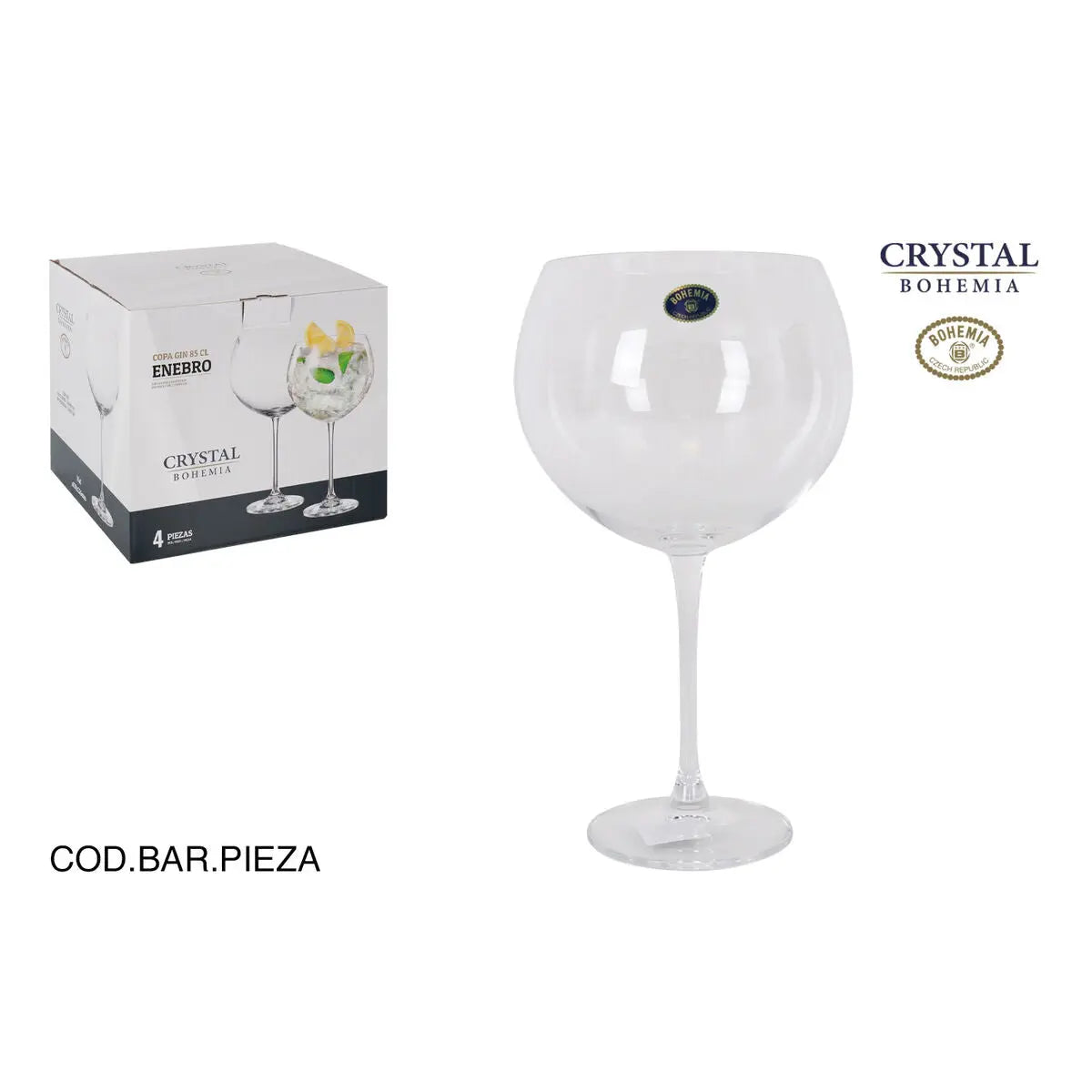Verre à cocktail Bohemia Crystal Enebro 4 Pièces (2 Unités) Bigbuy