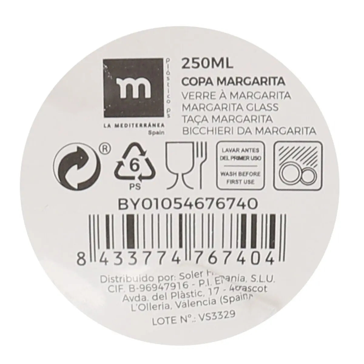 Verre à cocktail La Mediterránea 0,25 L (24 Unités) Bigbuy