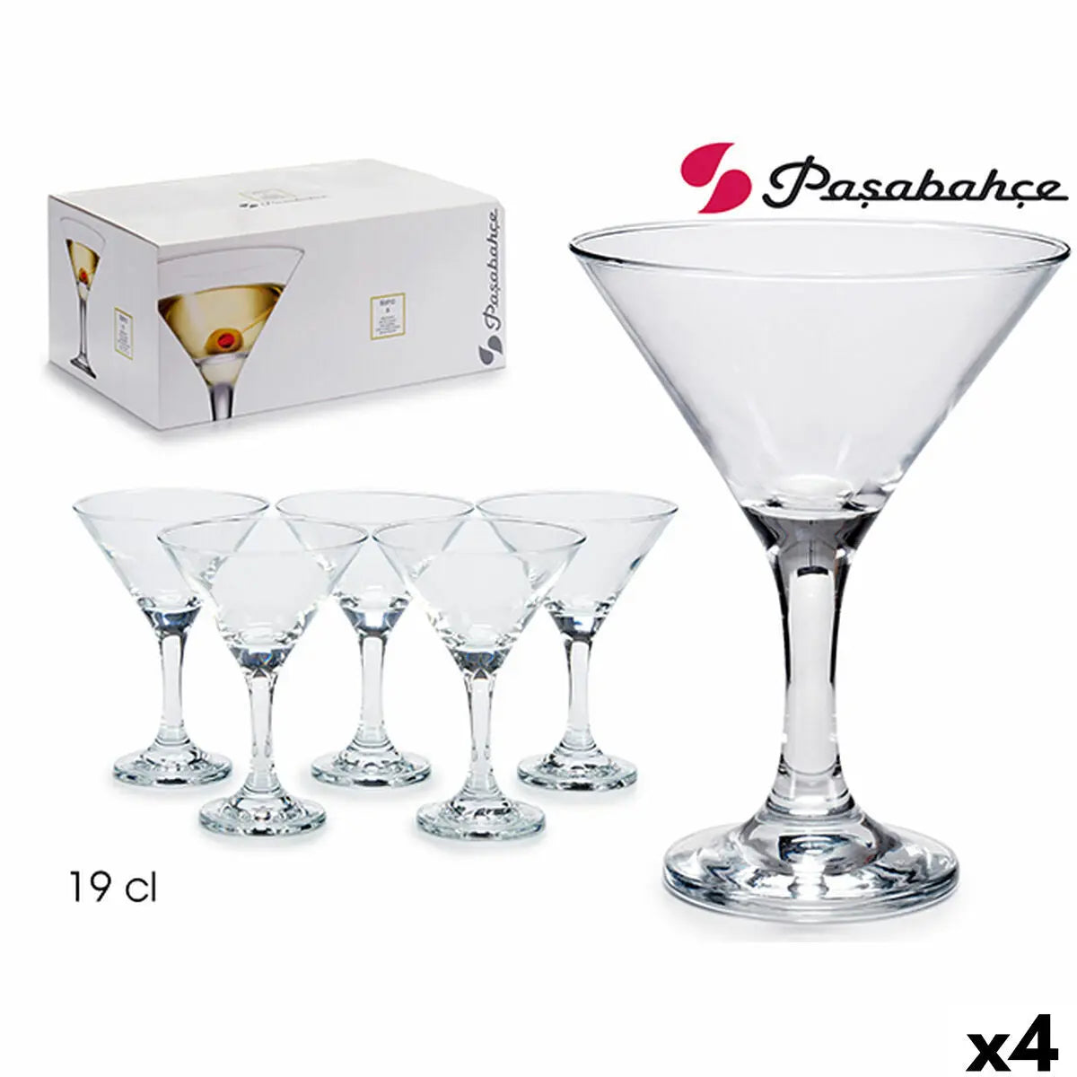 Verre à cocktail Pasabahce 1002401-44410 Transparent verre 190 ml 33 x 15 x 22 cm 10,7 x 13,5 cm 6 Pièces Mamm
