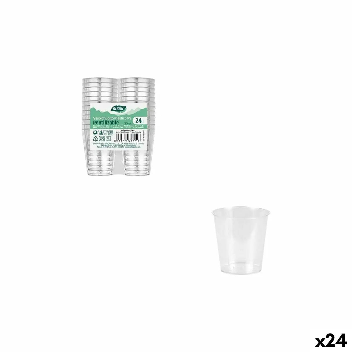 Verre à liqueur Algon Ø 4 cm 30 ml 24 Pièces (24 Unités) Mamm