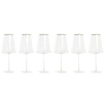 Verre à pied évasé de champagne et de cava Home ESPRIT Transparent Doré Verre 400 ml (6 Unités) Bigbuy