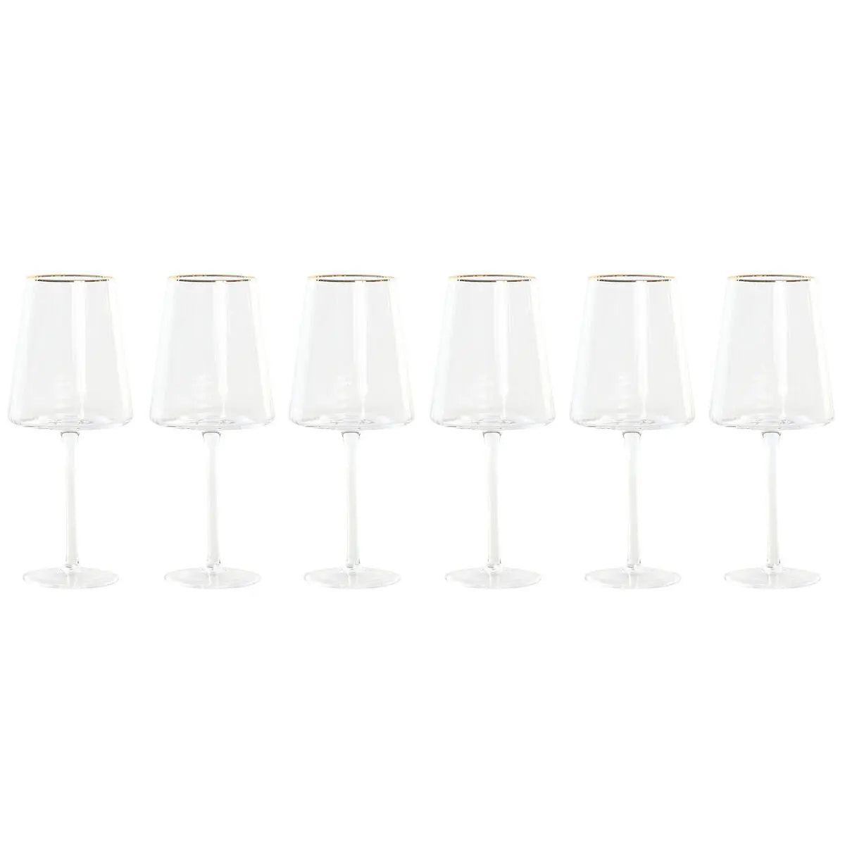 Verre à pied évasé de champagne et de cava Home ESPRIT Transparent Doré Verre 400 ml (6 Unités) Bigbuy