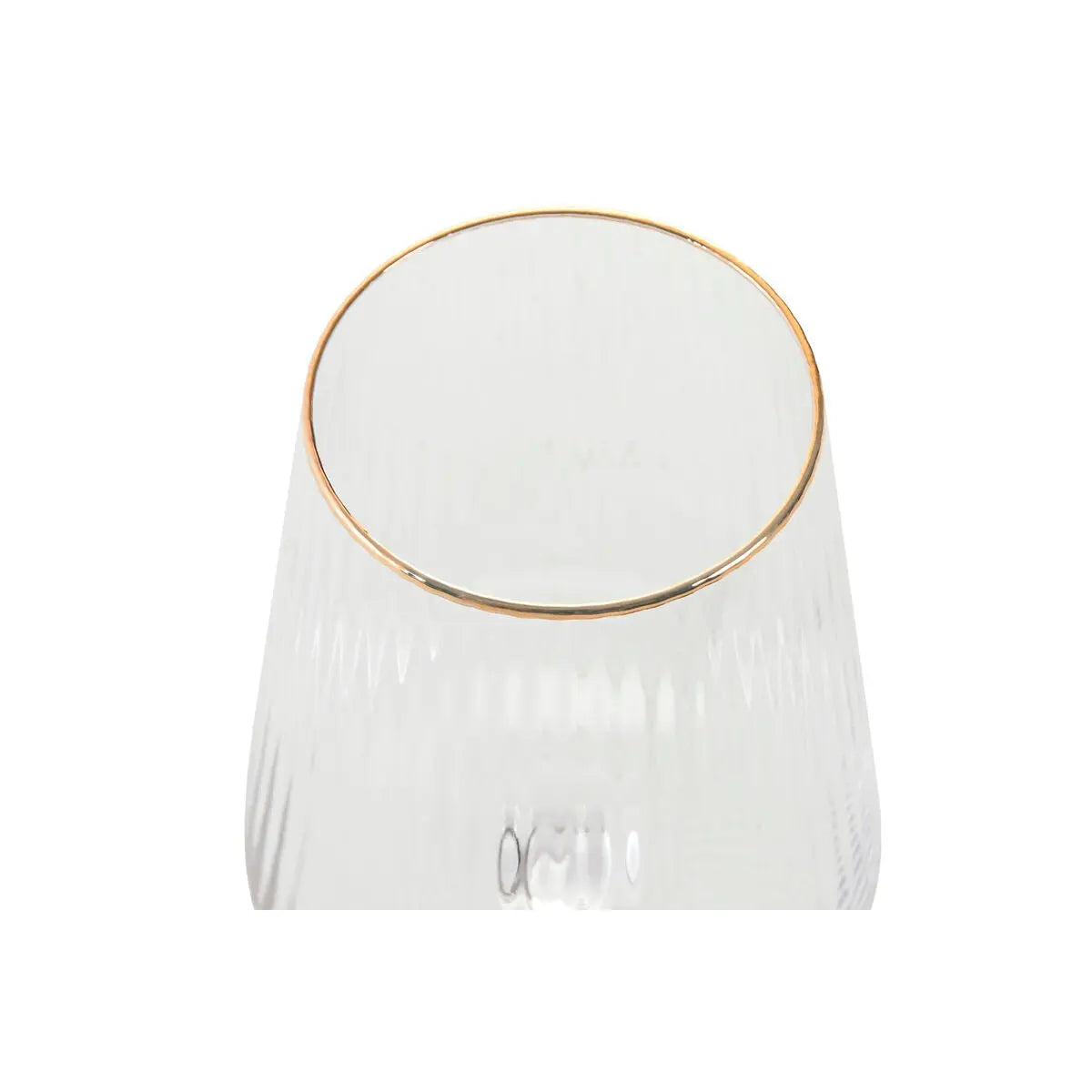 Verre à pied évasé de champagne et de cava Home ESPRIT Transparent Doré Verre 400 ml (6 Unités) Bigbuy