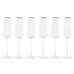 Verre à pied évasé de champagne et de cava Home ESPRIT Transparent Doré Verre 400 ml (6 Unités) Bigbuy