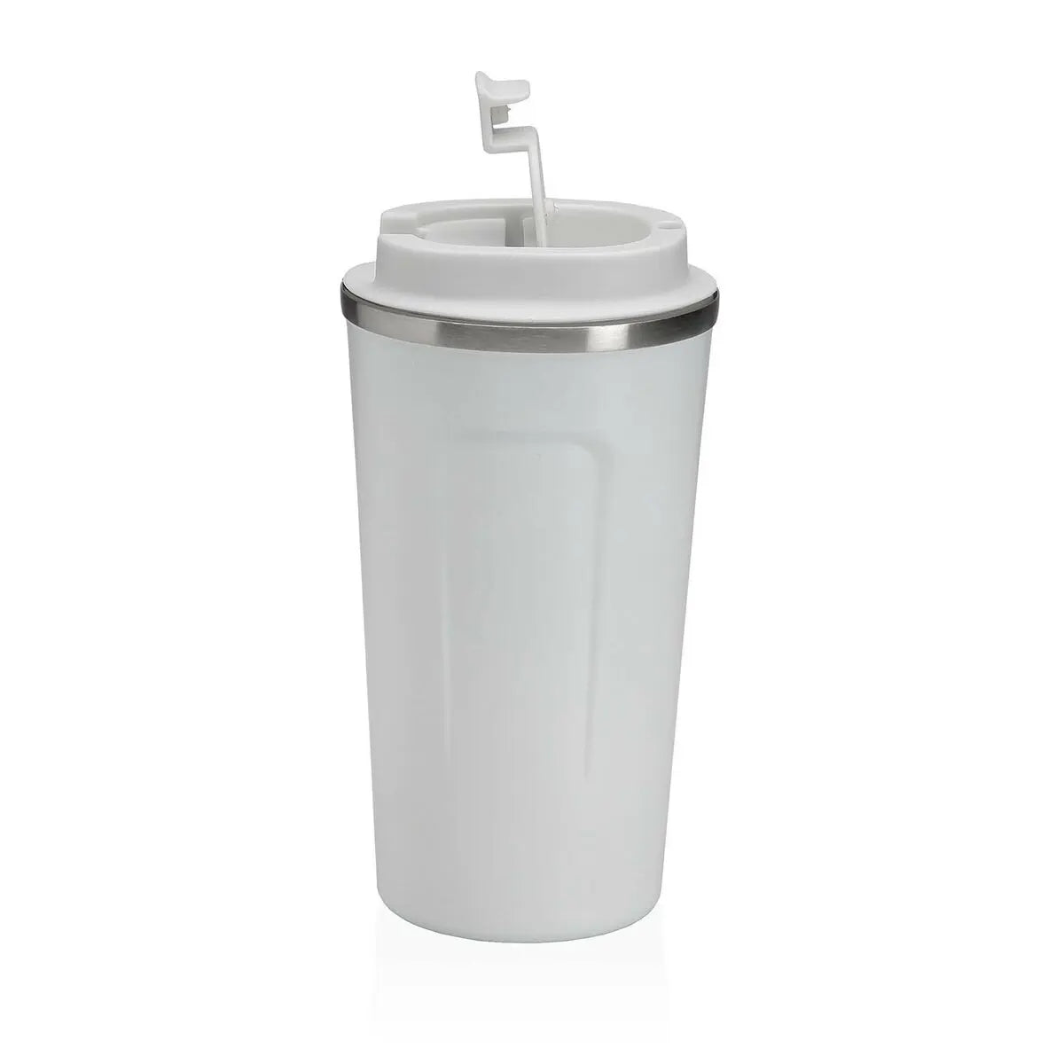 Verre avec Couvercle Versa Blanc Acier polypropylène 510 ml Bigbuy
