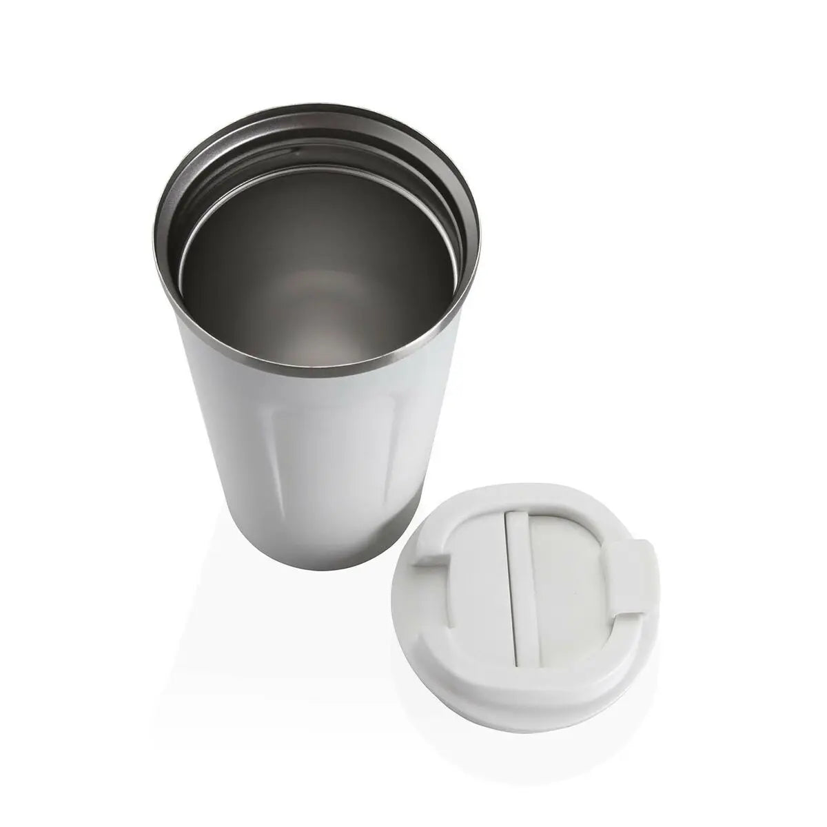 Verre avec Couvercle Versa Blanc Acier polypropylène 510 ml Bigbuy