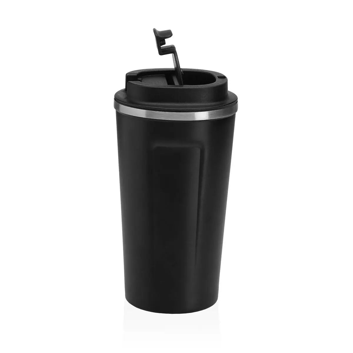 Verre avec Couvercle Versa Noir Acier polypropylène 510 ml Bigbuy