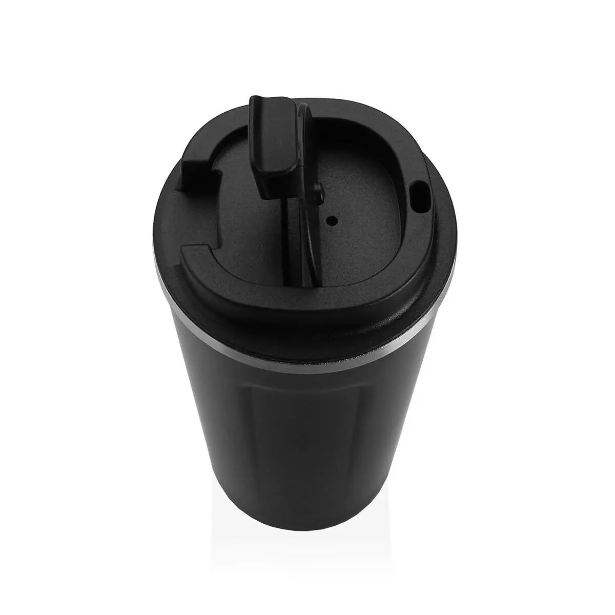 Verre avec Couvercle Versa Noir Acier polypropylène 510 ml Bigbuy